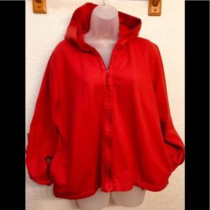 Red Hooded Light Jacket
